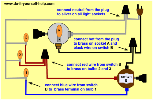 how to wire a 3 way lamp socket
