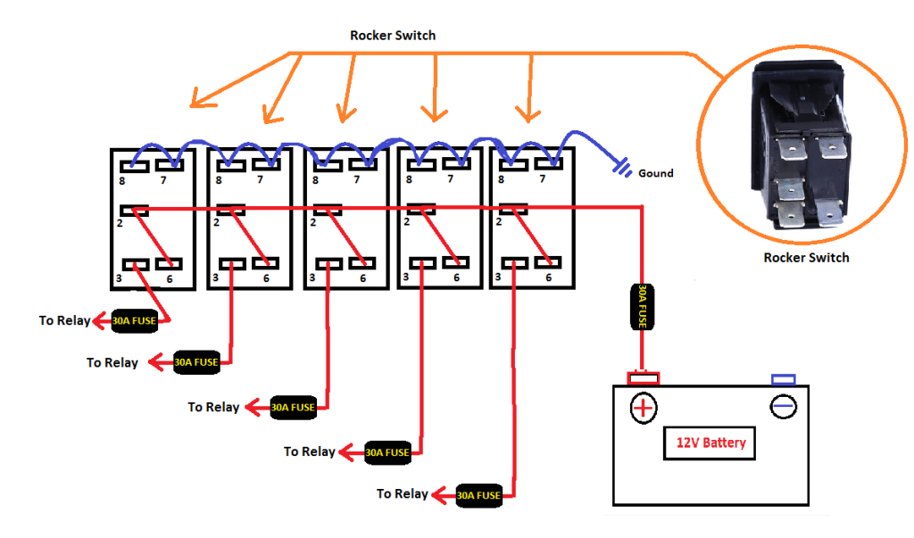 5 pin rocker switch wiring diagram