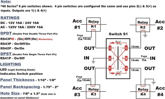 6 pin switch wiring