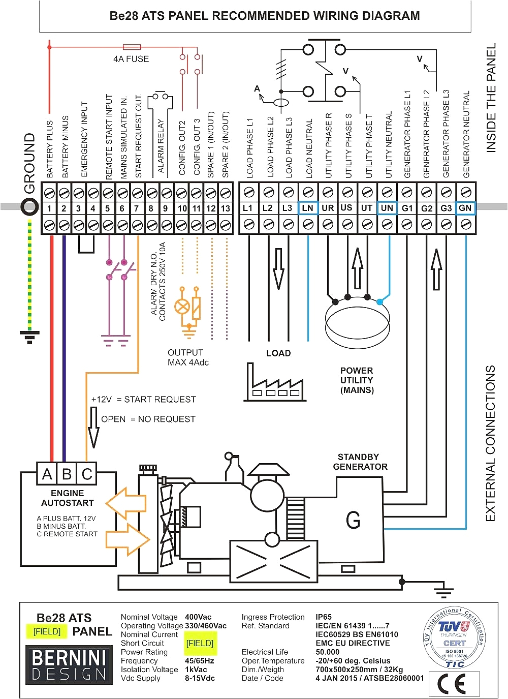 automatic standby generator wiring diagram