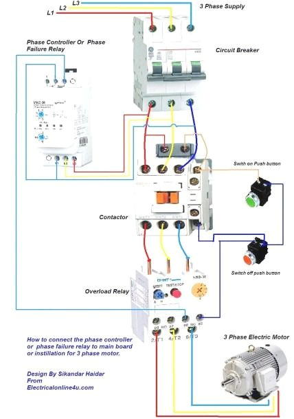 3 phase contactor with overload wiring