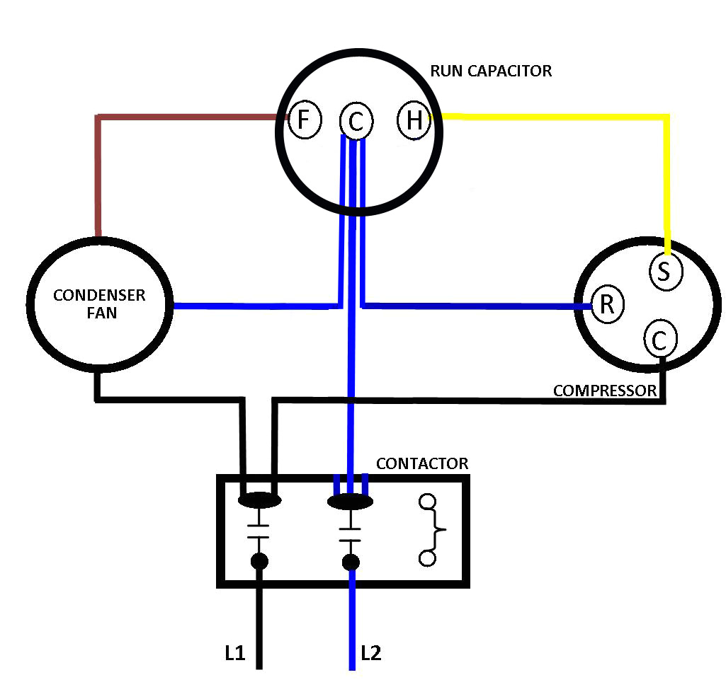 wiring diagram for ac dual capacitor