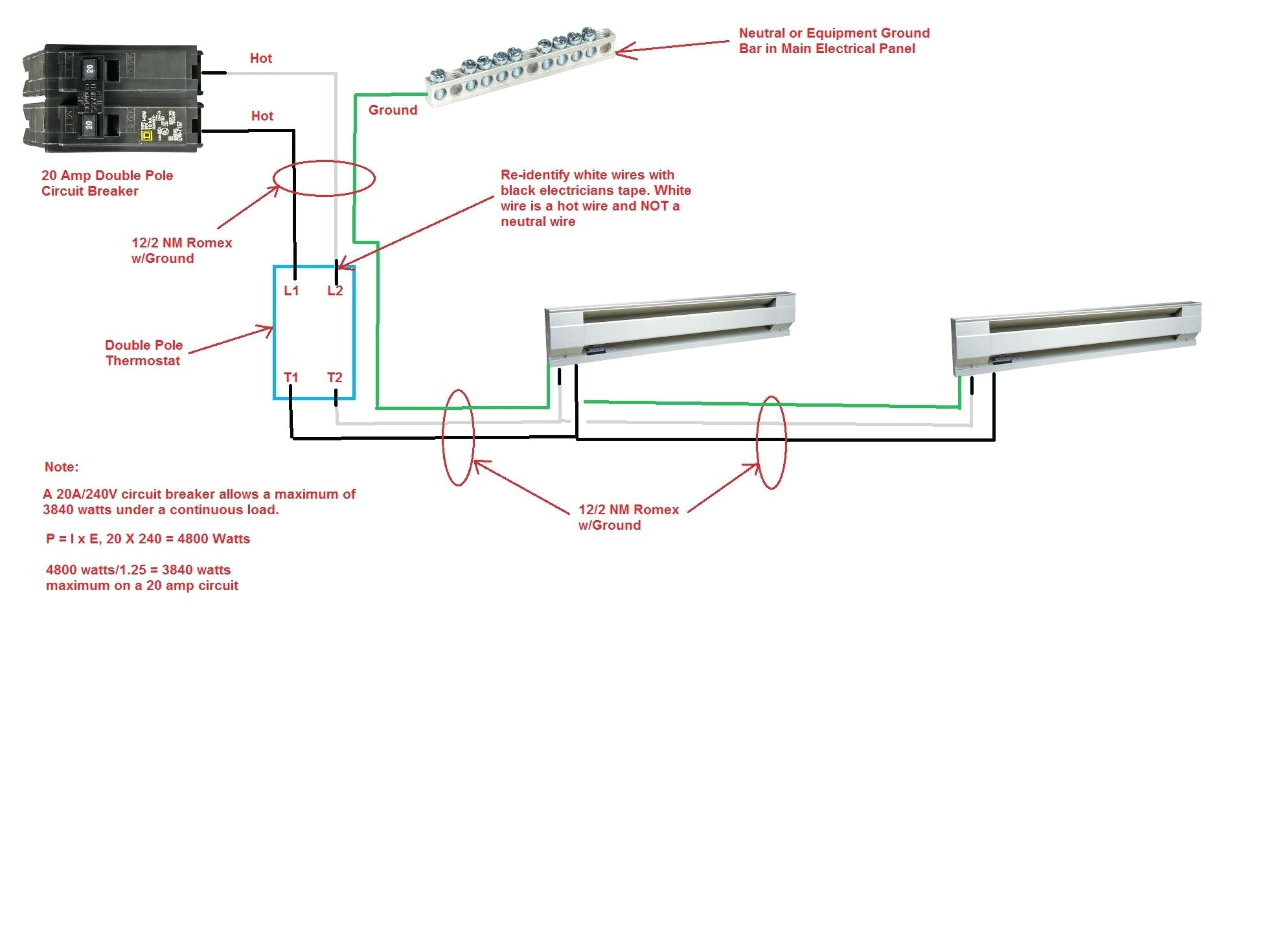 electric heat thermostat wiring diagram