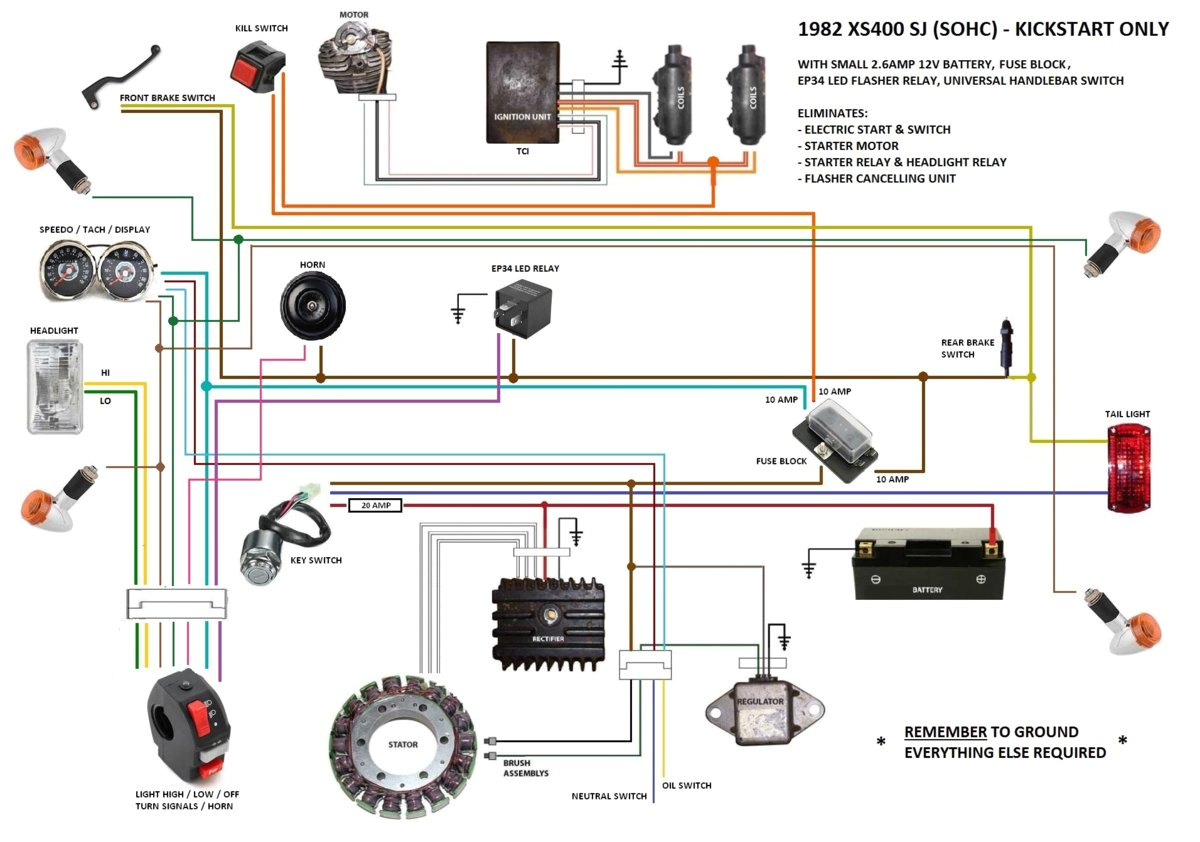 wiring diagram kick start motorcycle
