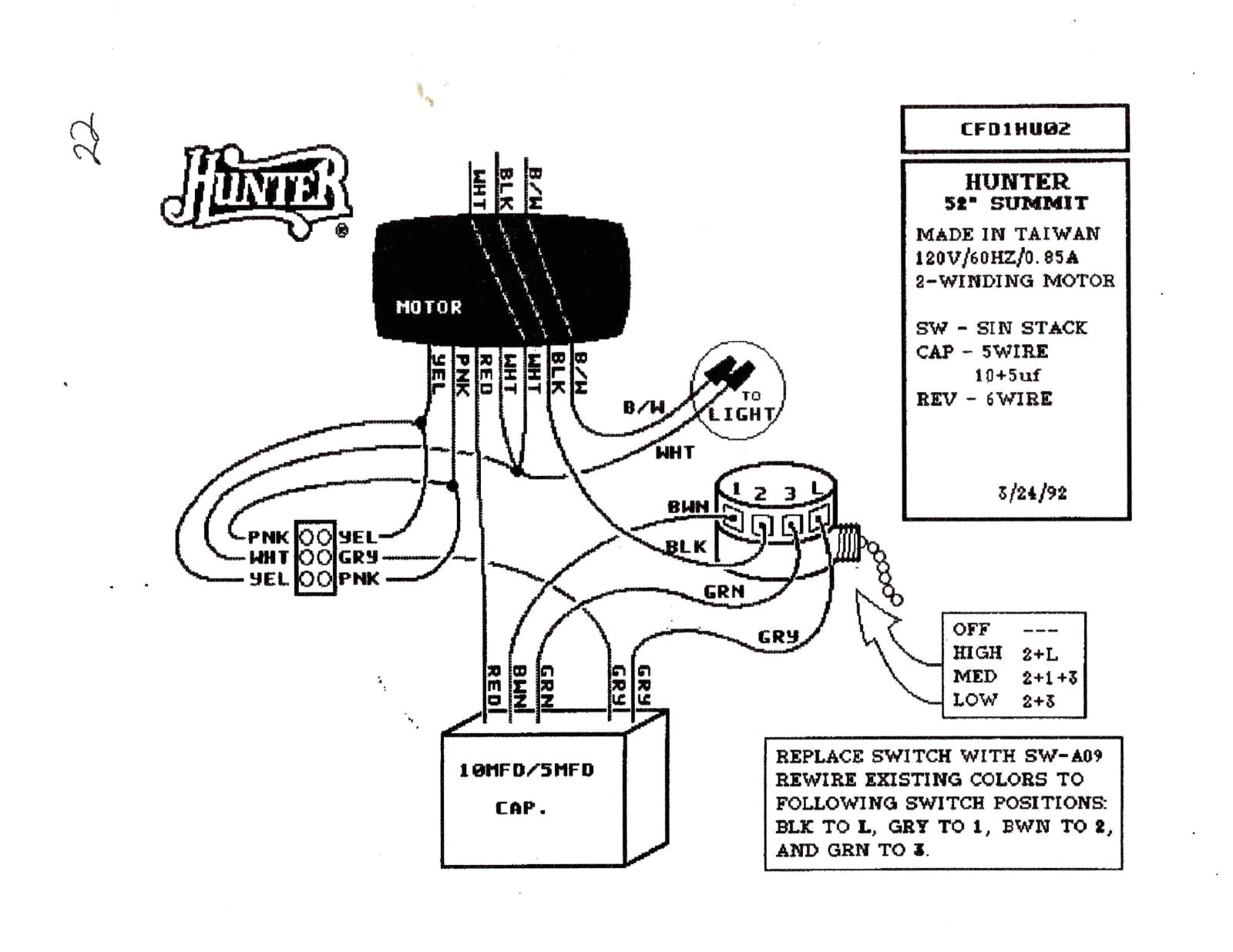 hunter ceiling fan wiring diagram with remote control
