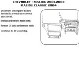2002 Chevy Malibu Stereo Wiring Diagram 2002 Chevrolet Malibuinstallation Instructions