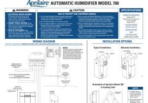 Aprilaire 700 Humidifier Wiring Diagram Aprilaire 700a Specifications Manualzz