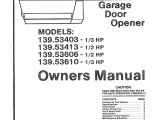 Craftsman Garage Door Sensor Wiring Diagram Craftsman 139 53403 Specifications Manualzz Com