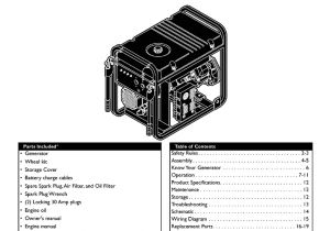 Generac Portable Generator Wiring Diagram Generac 15113410300 Portable Generator User Manual Manualzz