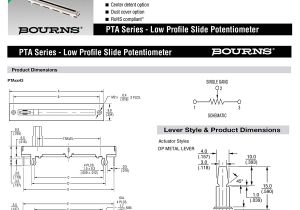 Slide Potentiometer Wiring Diagram Bourns 10k Ohm Slide Potentiometer 100mm Travel Single Linear Taper Carbon