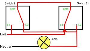 Wiring Diagram 2 Way Light Switch Two Way Light Switching Explained Youtube